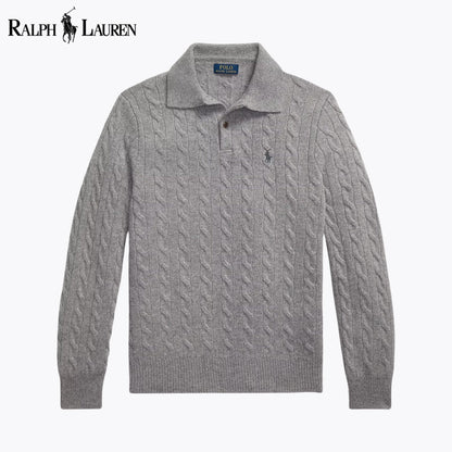 RL Wool–Cashmere Cable-Knit Jumper Grey / S RL Wool–Cashmere Cable-Knit Jumper